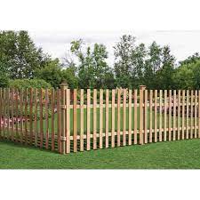 Outdoor Essentials 3 1 2 Ft X 8 Ft Western Red Cedar Spaced Picket Flat Top Fence Panel Kit Wood