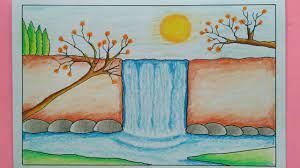 Muat turun segera pelbagai contoh kertas lukisan mewarna. Cara Menggambar Pemandangan Air Terjun Yang Mudah Waterfall Scenery Drawing Youtube