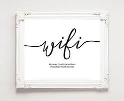 Printable Wedding Wifi Sign Wifi Password Printable