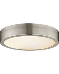 Don T Miss These Deals Fifth And Main Lighting Cadence 125 Watt Equivalence Brushed Nickel Integrated Led Disc Flush Mount With Glass Shade