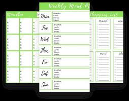 Weekly Meal Planner Weekly Planner Printable Monthly Meal Planner Weekly Menu Printable Monthly Menu Planner Weekly Menu Planner