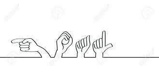聴覚障害者の手話。サッカーサポーターのためのスローガンゴール、手のジェスチャーサッカーボールサイン。のイラスト素材・ベクター Image  195296636
