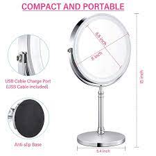 lighted makeup mirror 10x magnifying