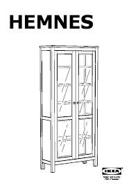 hemnes glass door cabinet light brown