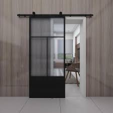 frosted glass black metal finish