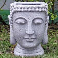 Granite Effect Buddha Head Planter