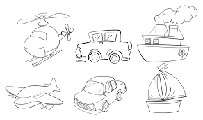 doodled transport designs for land air