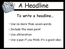 How to write a newspaper article for kids EzineArticles Blog Great writing assignment I use this every year as an introductory writing  assignment  using the   H for the main article 