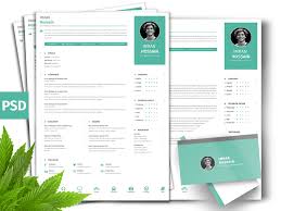 Professional Resume And Business Card Psd Template Fluxes Freebies