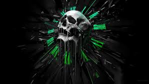 skull black green 1080p 2k 4k 5k hd