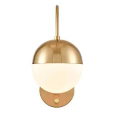 Brass Modern Plug In Glass Wall Lamp