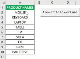 lower case in excel