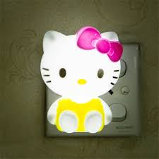 Hello Kitty Led Night Light Ac220v Cartoon Night Lamp With Us Plug For Kids Bab
