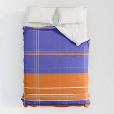 Blue Plaid Comforter By Erika Stamp
