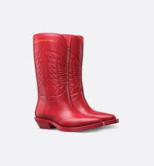 dior wind heeled boot amaryllis red