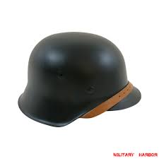 WWII German M42 Helmet Stahlhelm blackHelmets -Military Harbor