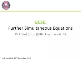 Further Simultaneous Equations
