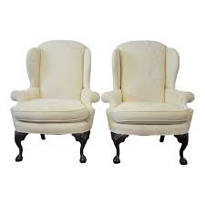 Yellow Velvet Wingback Chairs Victorian