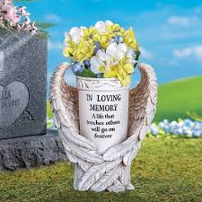 Angel Wings Memorial Vase Garden Stake