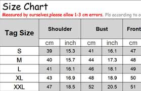 Womens T Shirt Size Chart