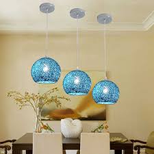 Bedroom Pendant Lights For Kitchen Island Ceiling Lamp Modern Blue Lighting Bar Aluminum Light Home Indoor Lights Bulb For Free Pendant Lights Aliexpress