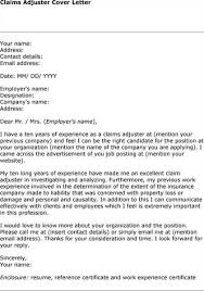 Example Cover Letter For Claims Adjuster Trainee Processor