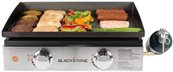 The 2 burner flat top grill from blackstone is designed with careful precision. Amazon Com Blackstone 22 Tabletop Grill Without Hood Propane Fuelled 22 Inch Portable Gas Griddle With 2 Burners Rear Grease Trap For Kitchen Outdoor Camping Tailgating Or Picnicking 1666 Patio Lawn Garden