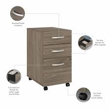 hybrid 3 drawer mobile file cabinet