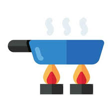 Cooking On Fire Vector Art Icons And