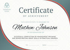 Certificate Of Achievement Template Design Business Diploma Stock