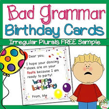 Bad Grammar Birthday Cards Irregular Plurals