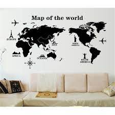 removable poster letter world map 3d