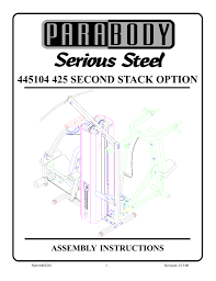 Parabody 425 660 Home Gym User Manual Manualzz Com