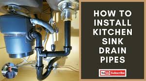 install kitchen sink drain line pipes