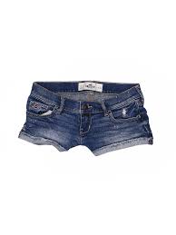 Details About Hollister Women Blue Denim Shorts 0