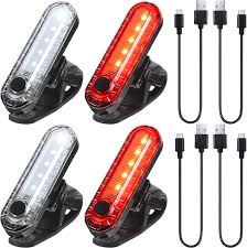 Amazon Com 4 Pieces Usb Rechargeable Led Bicycle Light Rear And Front Bike Light Waterproof Bike Headlight And Taillight 4 Usb Cables Included Sports Outdoors