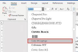 create barcodes in microsoft word