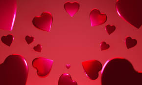 3d heart shape background flying on a