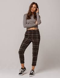 Sky And Sparrow Plaid Trouser Womens Pants Chabl