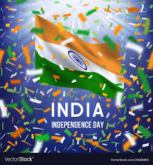 Happy Indian Independence Day Card With Confetti
