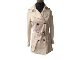 Zara Trench Coat White Cotton Ref 34882