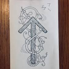 Viking rune tattoos are inspired by the ancient futhark, one of the many varieties of runic alphabets that have existed throughout history. Bruno On Instagram The Tiwaz Rune What Is Higher Than The Self Is The Self Become Higher Literally The God Tyr Norse Tattoo Viking Drawings Rune Tattoo