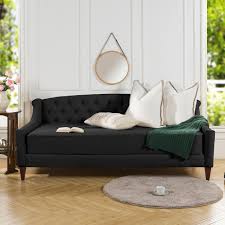 transitional velvet twin sofa bed