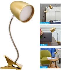 Paul neuhaus 4113 17 levi 1 light chrome clip desk lamp. Led Gooseneck Desk Lamp Clip On Light For Bed 3 5w 4000k Cool White Suitable For Desk Office Bed And Dorm Room Amazon Desk Lamp Gold Desk Lamps Lamp