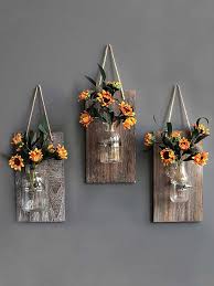 1pc Wooden Wall Hanging Flower Vase