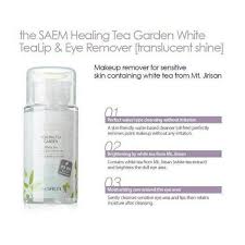 the saem healing tea garden white tea lip eye remover 150ml