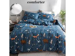Navy Blue Bear Comforter Sets Twin For