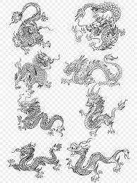 mythical chinese dragon material black