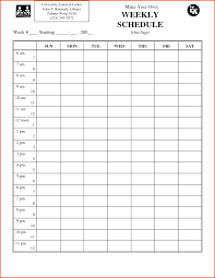 Weekly Schedule Planner Template Excel Work Spreadsheet Free