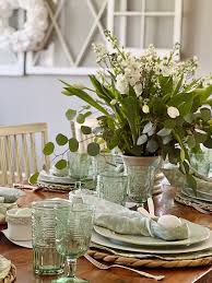 a pretty table with easter decor my